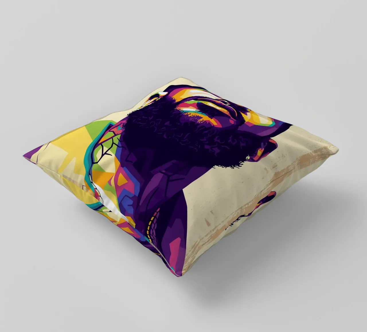 Ritratto pop art di Nipsey Hussle #5 cuscino da Hantamrata