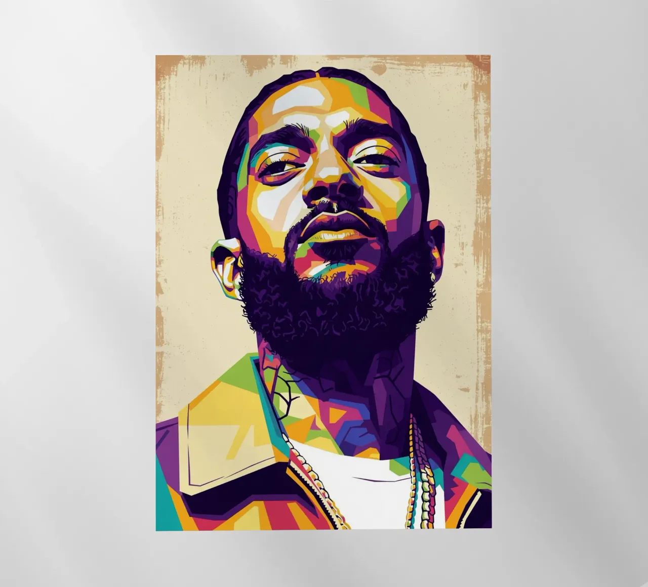 Ritratto pop art di Nipsey Hussle #5 pellicola backlit da Hantamrata