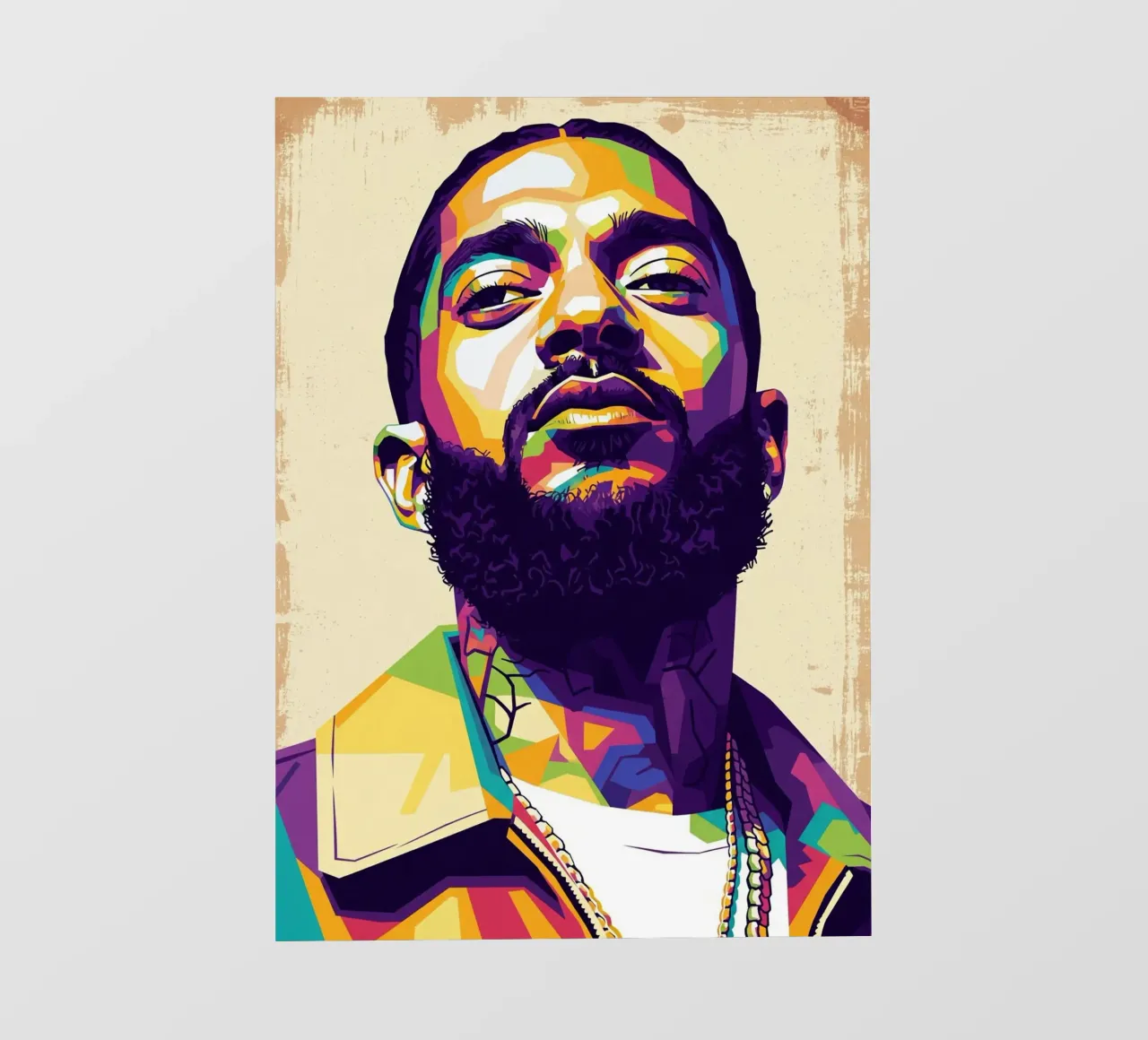 Ritratto pop art di Nipsey Hussle #5 telo in pvc da Hantamrata