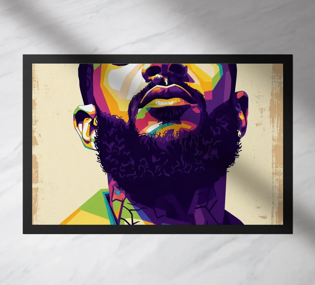 Ritratto pop art di Nipsey Hussle #5 zerbino da Hantamrata
