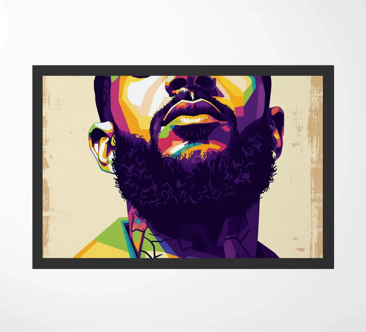 Ritratto pop art di Nipsey Hussle #5 zerbino da Hantamrata