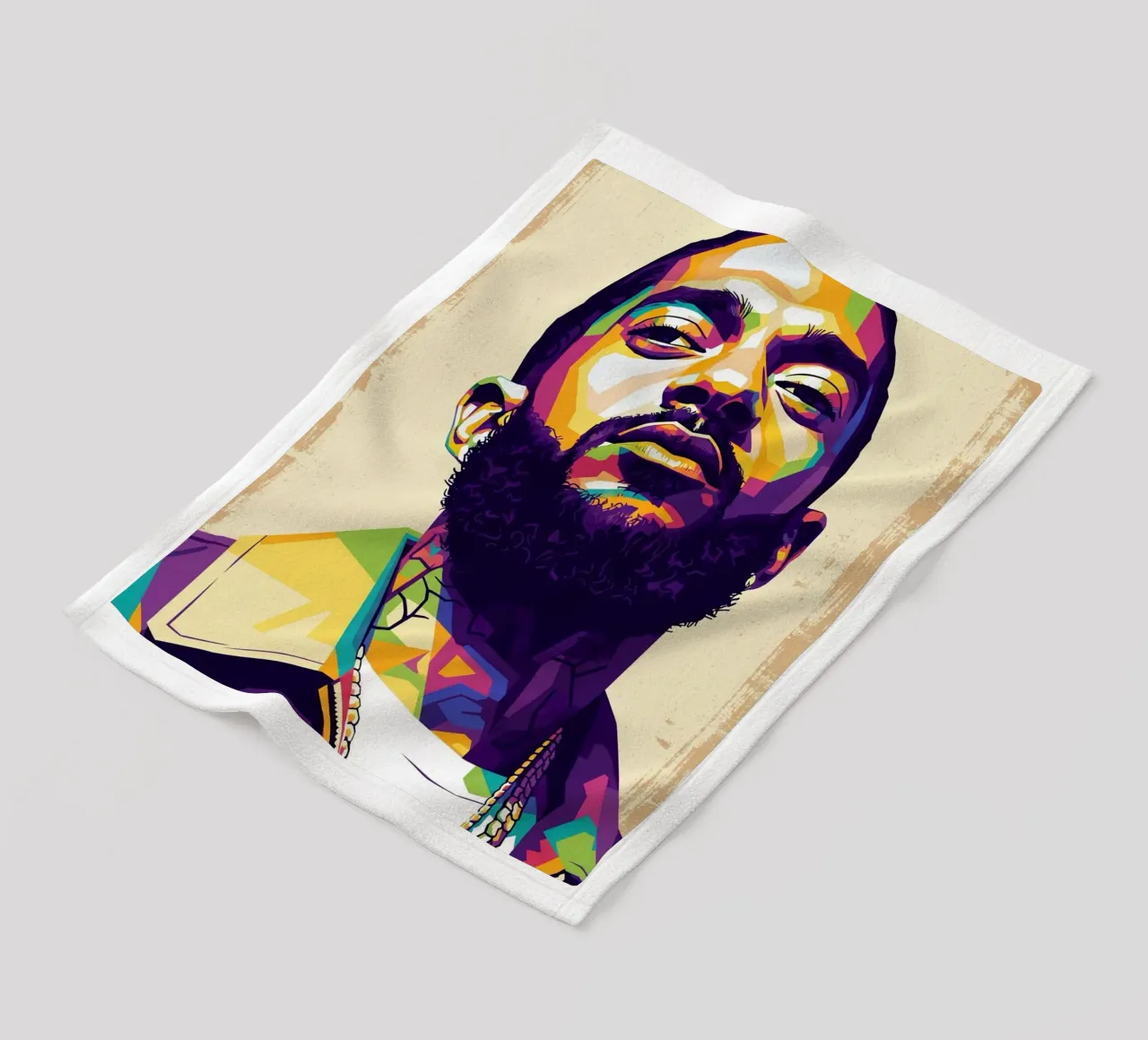 Ritratto pop art di Nipsey Hussle #5 coperta in pile da Hantamrata