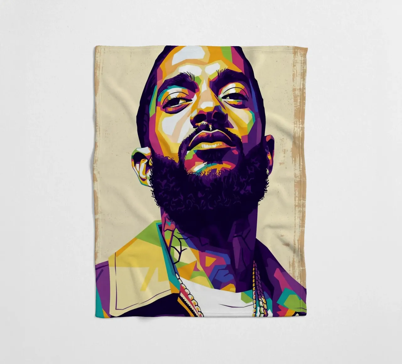 Ritratto pop art di Nipsey Hussle #5 coperta in pile da Hantamrata