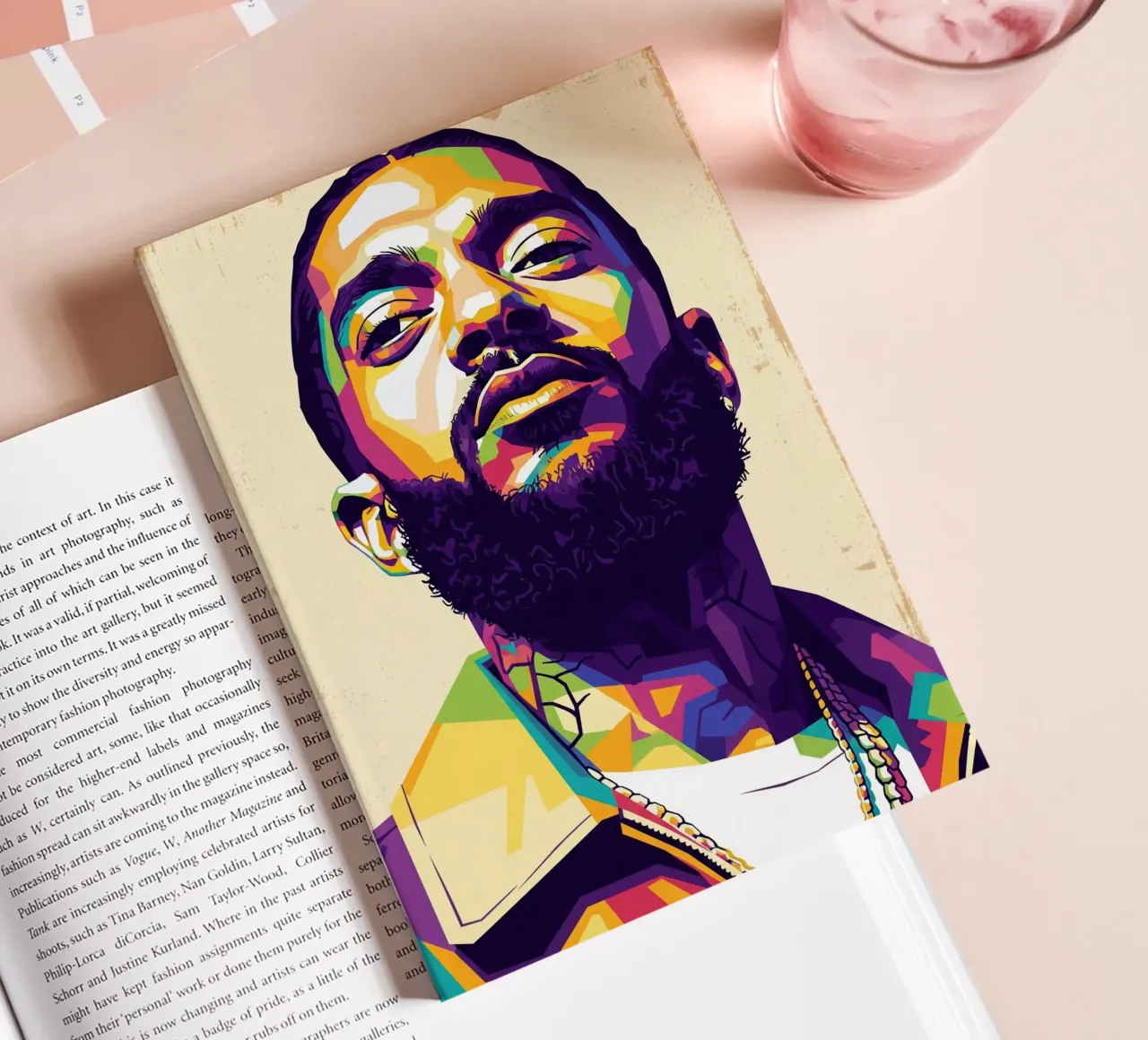 Nipsey Hussle pop art portrait #5 notebook by Hantamrata