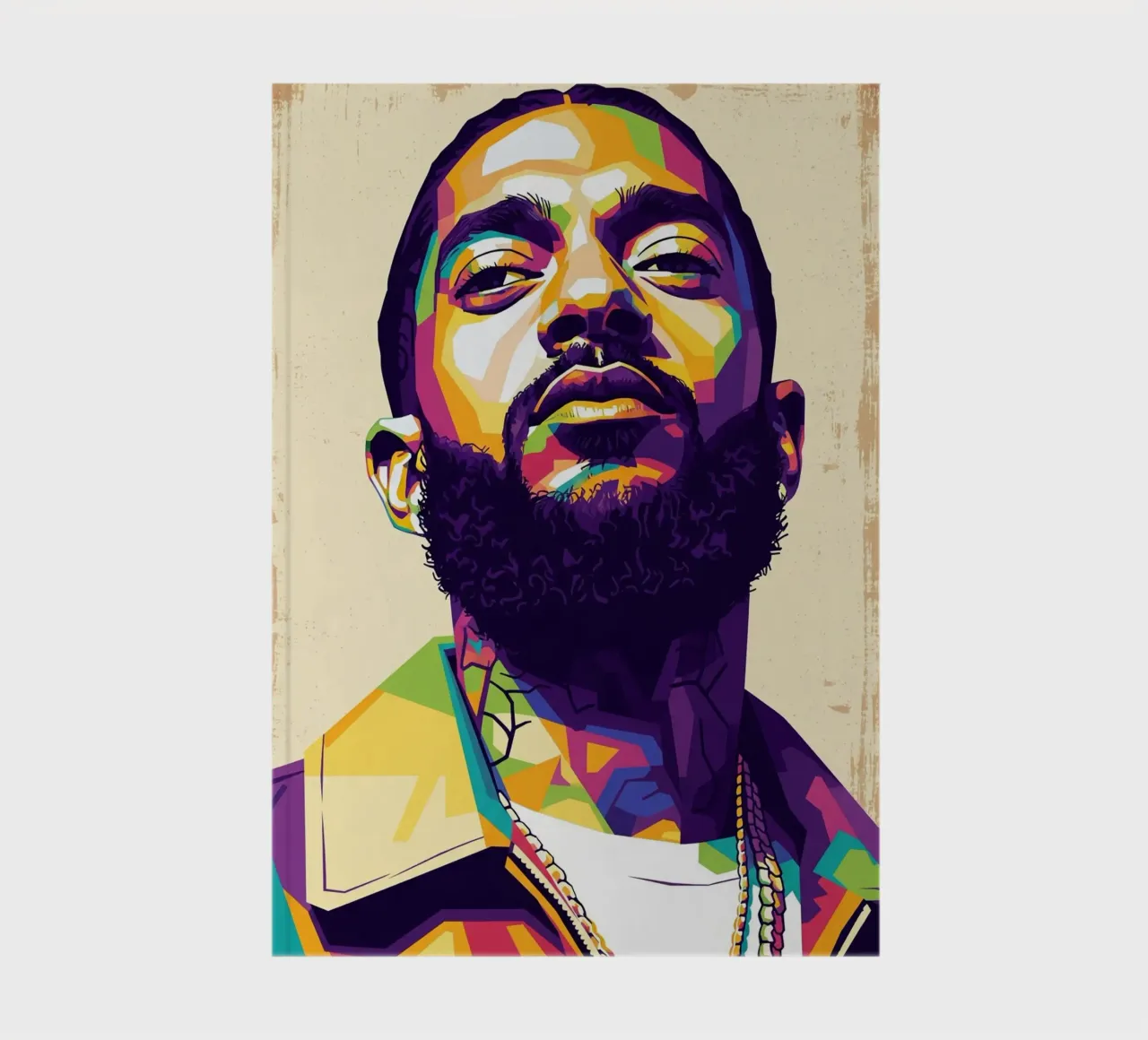 Nipsey Hussle pop art portrait #5 notebook by Hantamrata