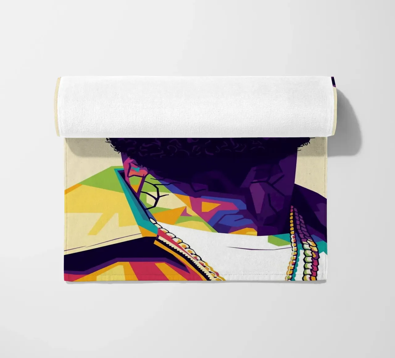 Ritratto pop art di Nipsey Hussle #5 telo mare da Hantamrata