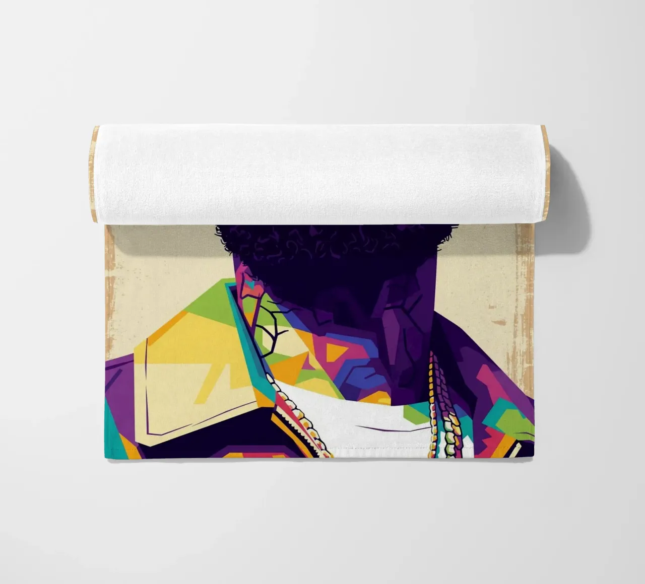 Ritratto pop art di Nipsey Hussle #5 telo mare da Hantamrata