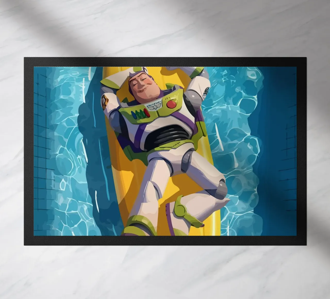 Buzz sleeping on a surfboard zerbino da Dumery Art
