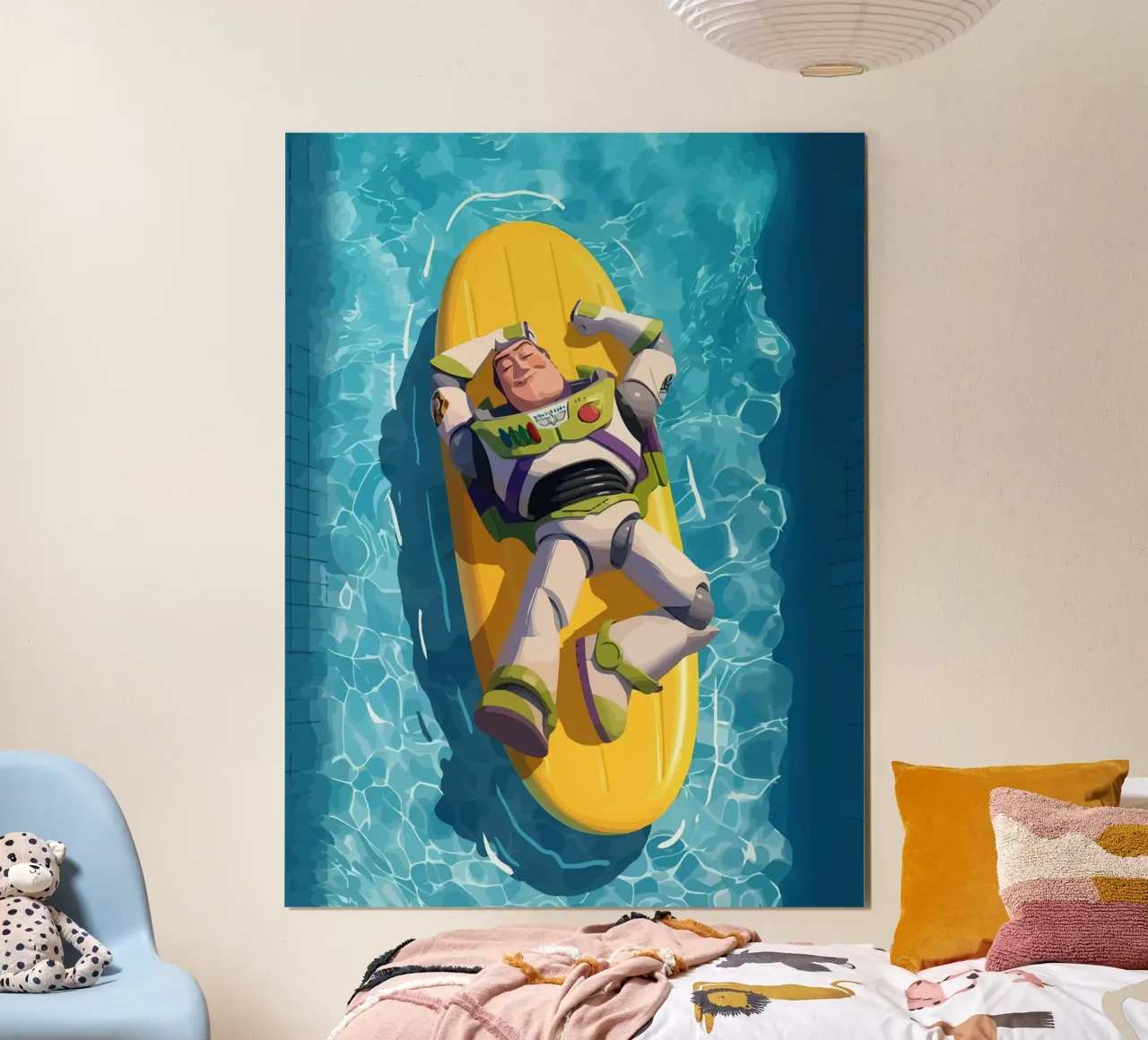 Buzz sleeping on a surfboard poster van Dumery Art