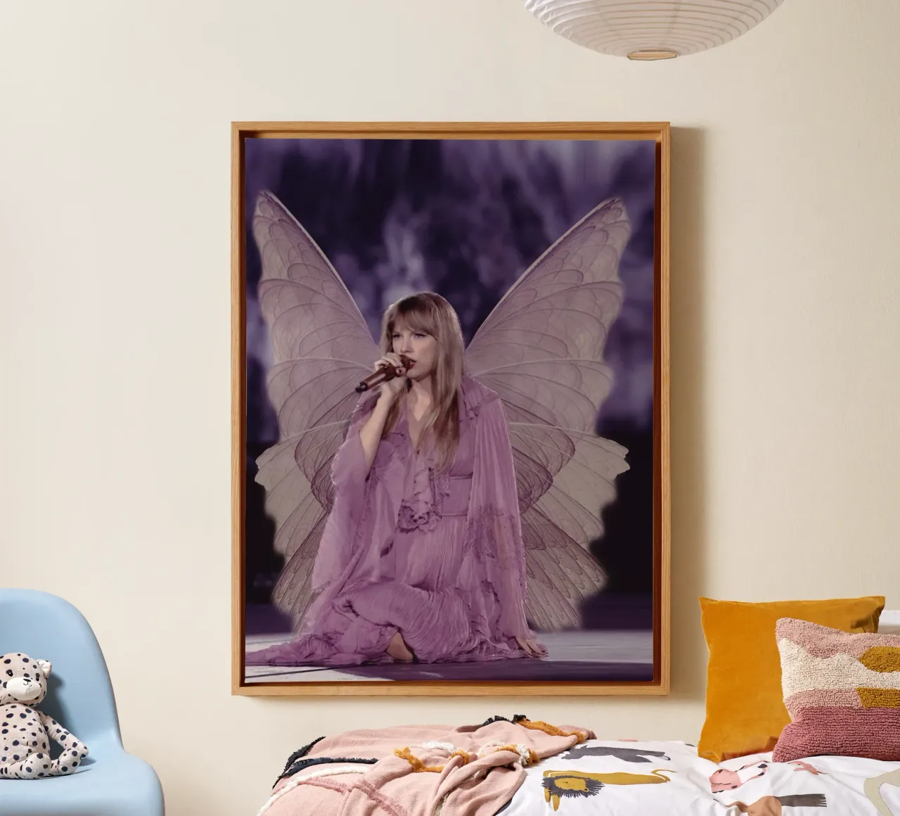 Taylor Swift Sing Leinwand mit Schattenfugenrahmen von Musadad Shop