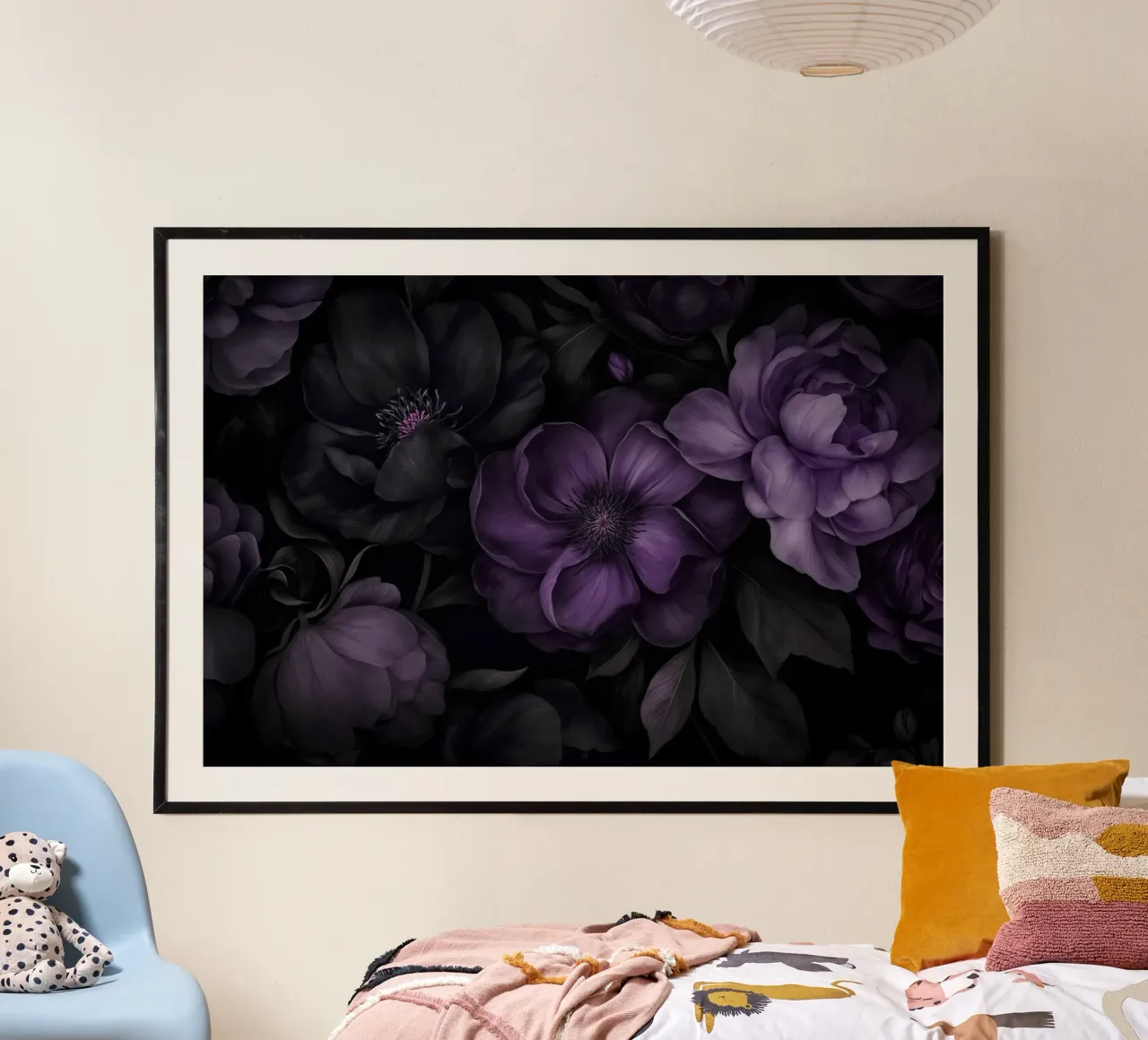 Blu prugna Opulento Giardino Gotico Grandeur poster da Andrea Haase Floral Passion