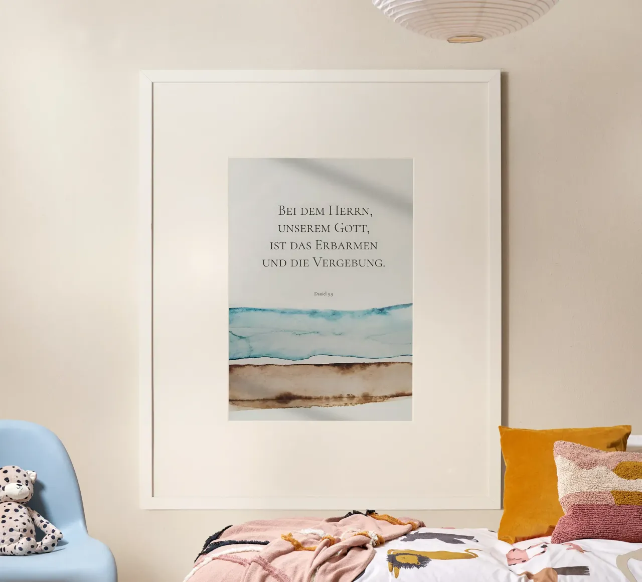 Misericordia e perdono di Dio poster con telaio in legno da Isabel Hill