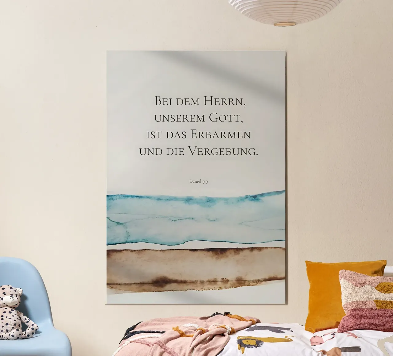 Misericordia e perdono di Dio poster con telaio in legno da Isabel Hill