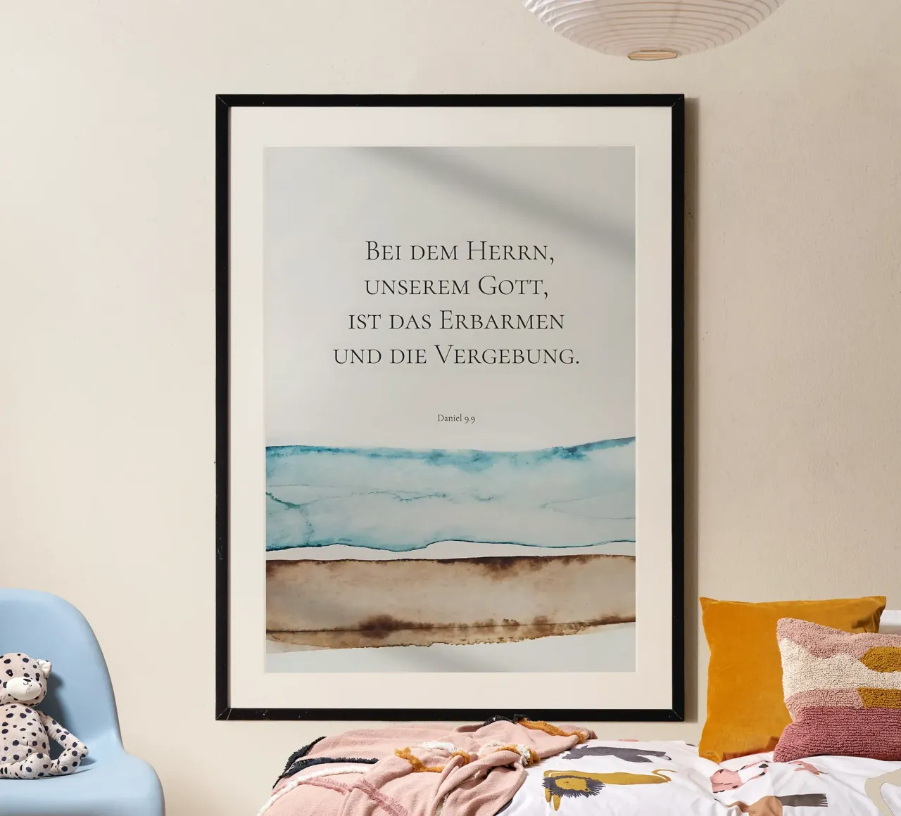 Misericordia e perdono di Dio poster con telaio in legno da Isabel Hill
