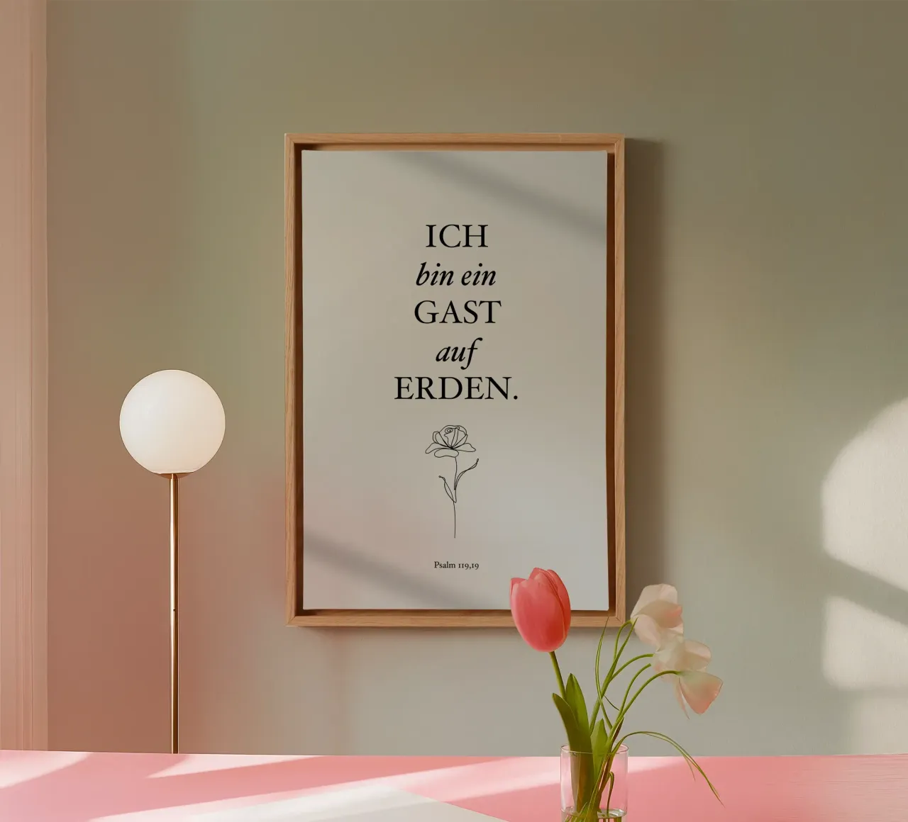 Guest on earth - Psalm 119:19 canvas with Floater frame by Isabel Hill
