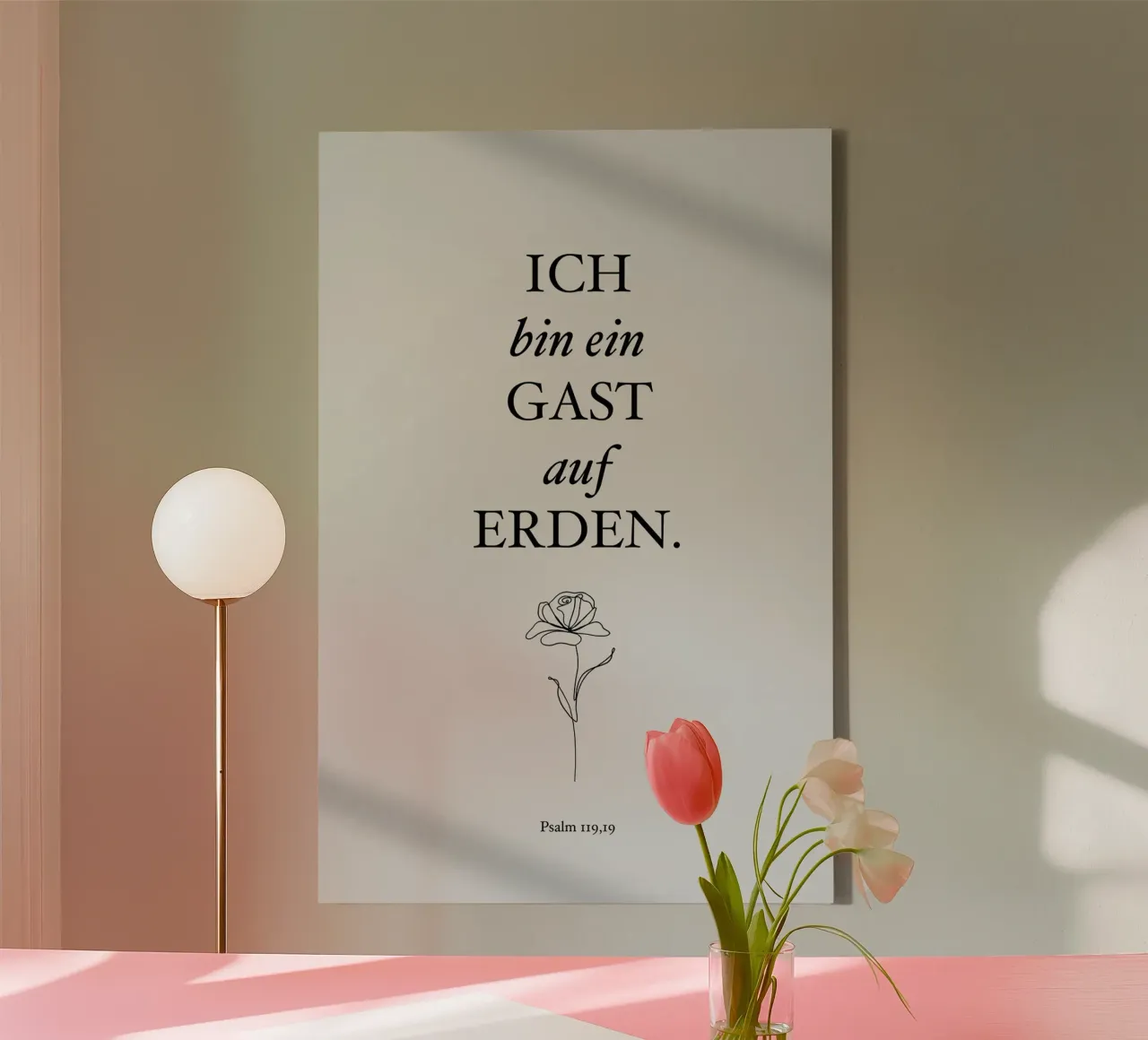 Guest on earth - Psalm 119:19 canvas with Floater frame by Isabel Hill