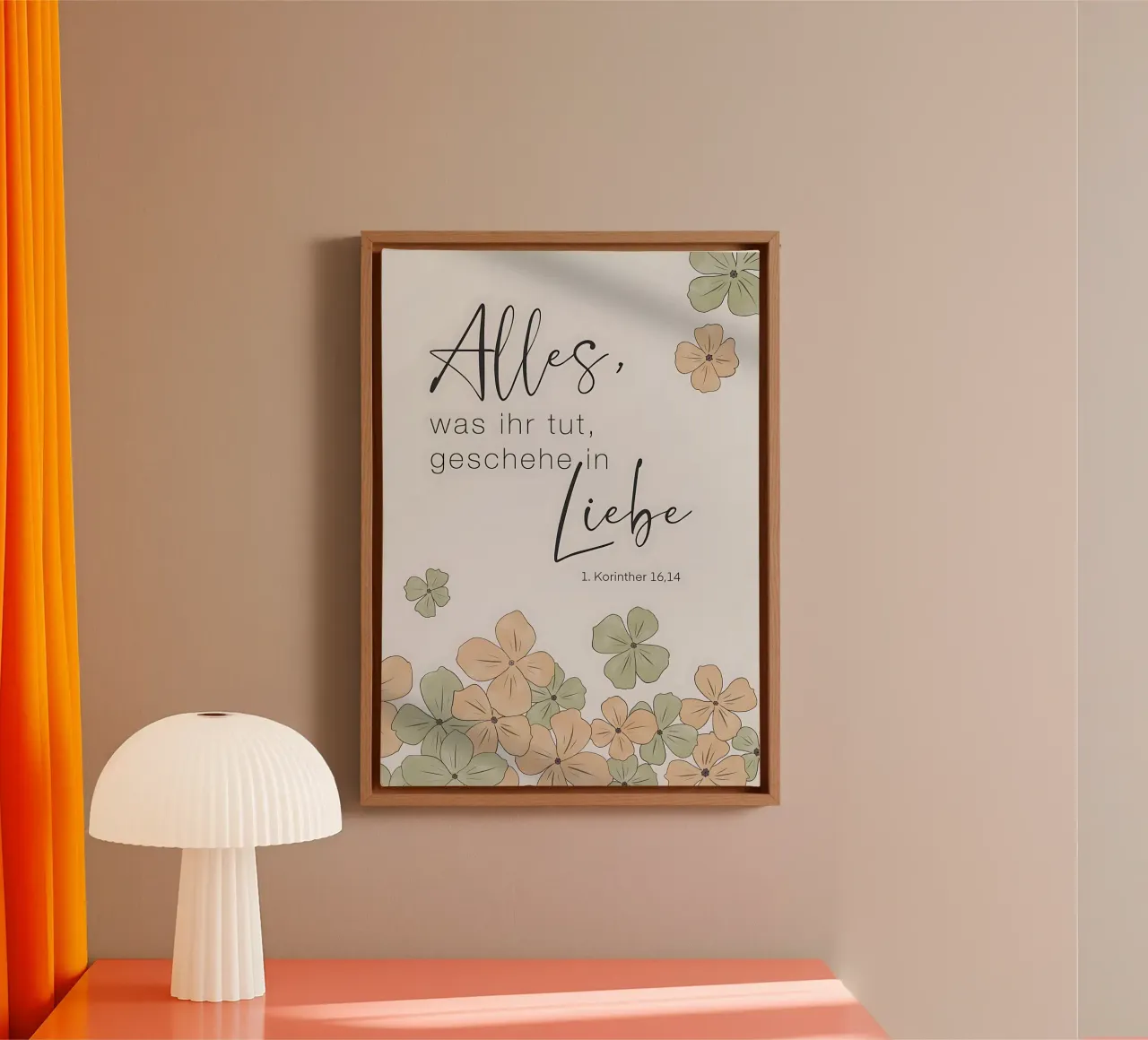 Do All Things in Love Poster canvas with Floater frame by Isabel Hill
