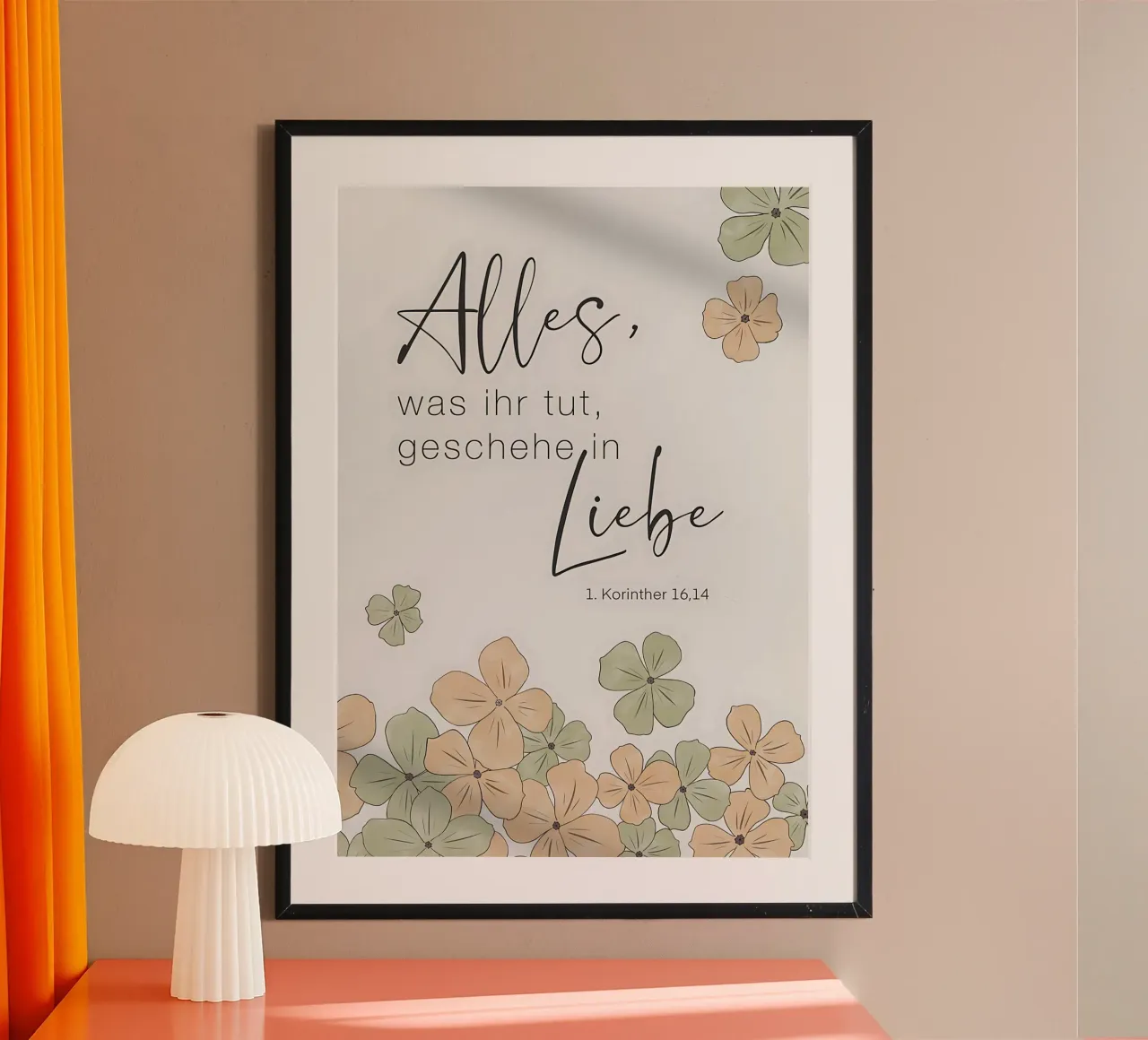 Poster "Fate tutto con amore poster con telaio in legno da Isabel Hill