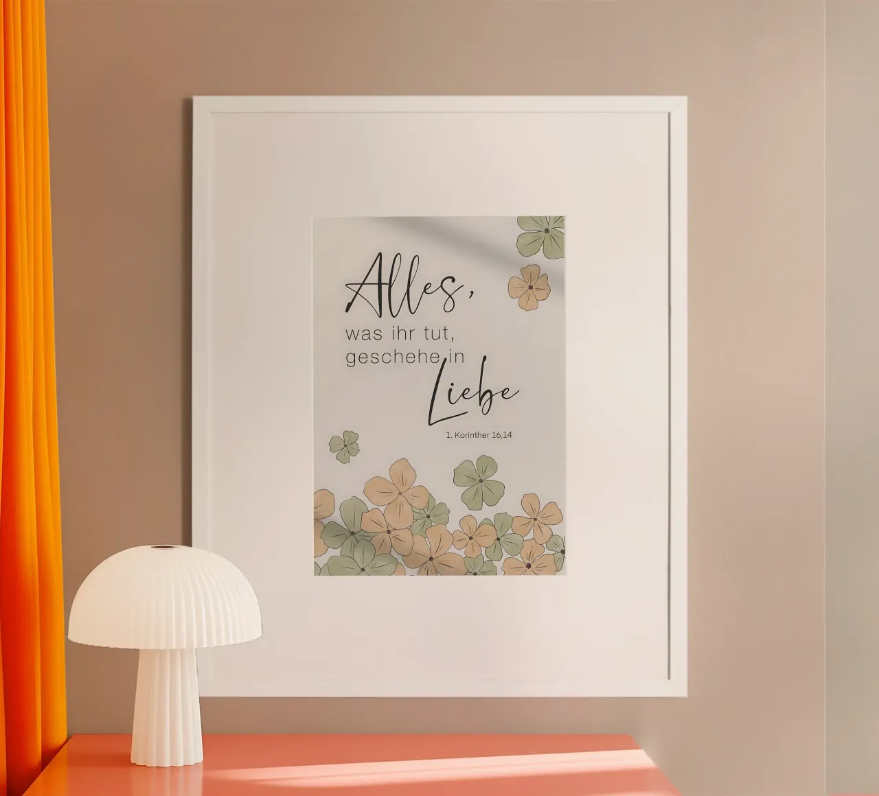 Poster "Fate tutto con amore poster con telaio in legno da Isabel Hill