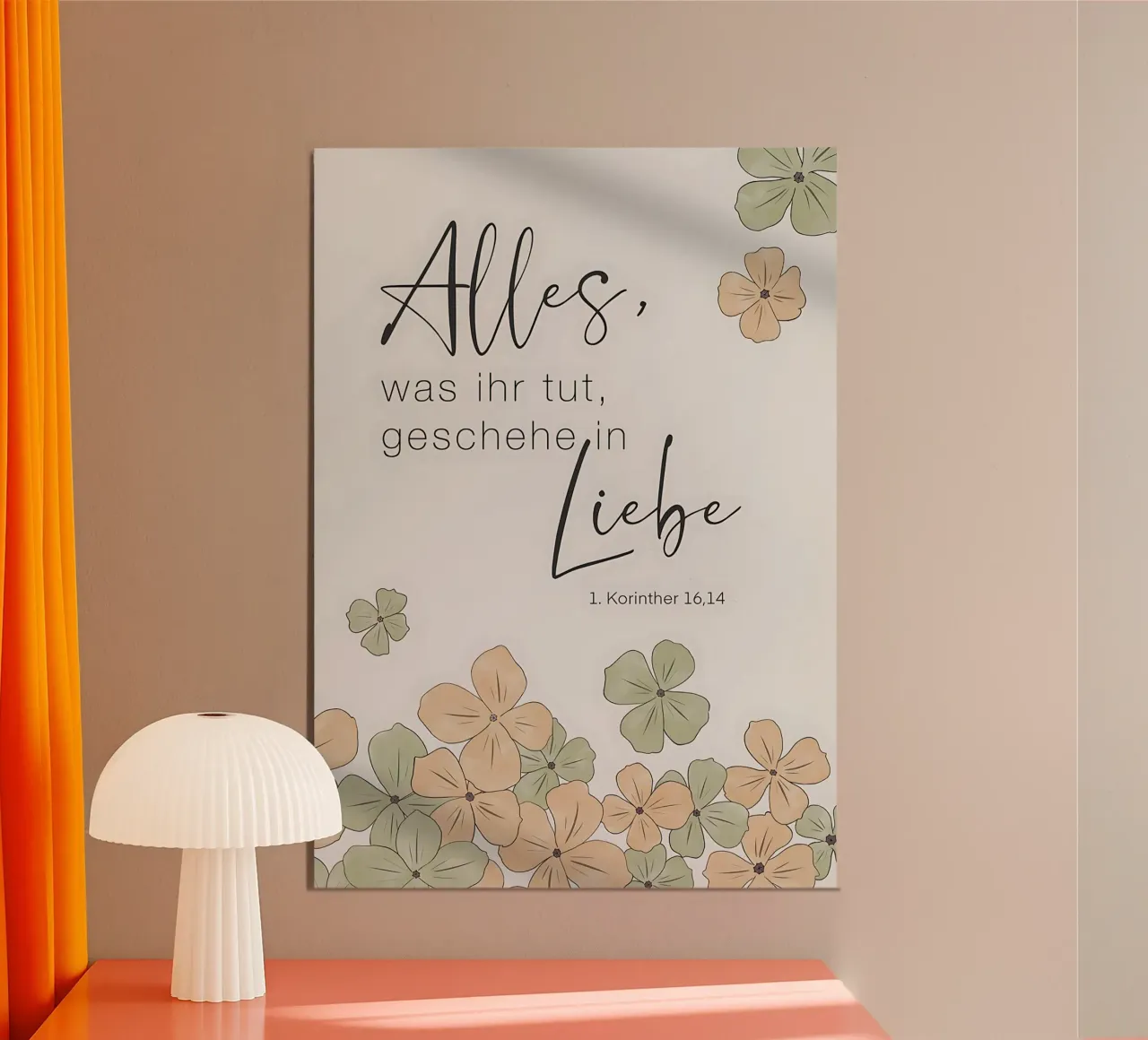 Poster "Fate tutto con amore poster con telaio in legno da Isabel Hill