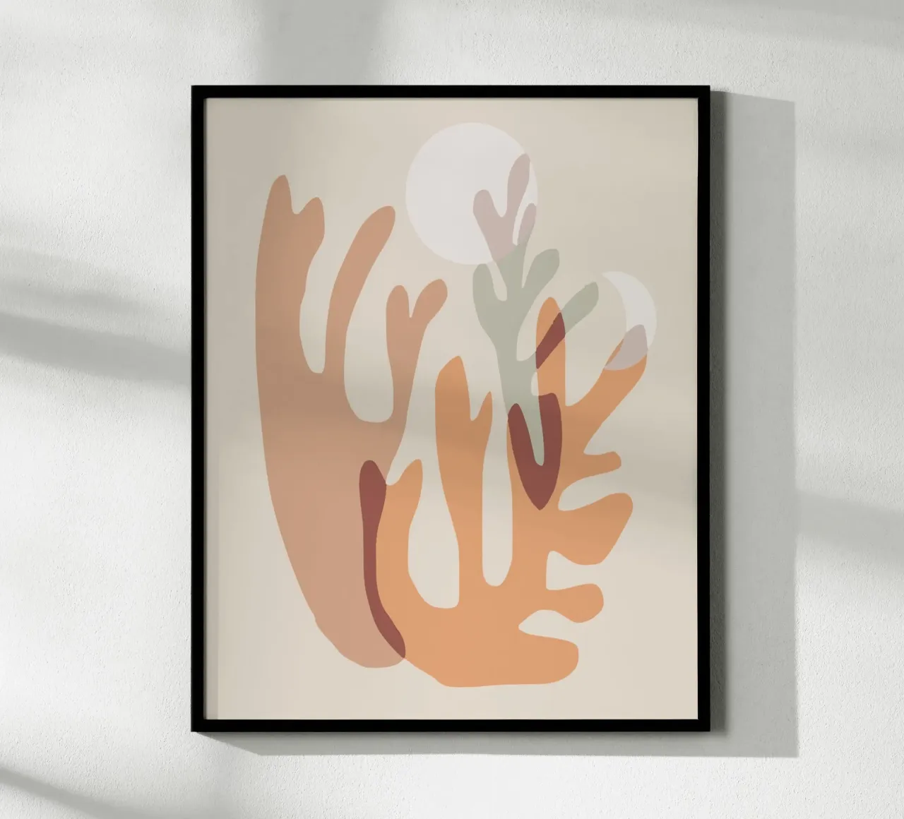 Luna di corallo 02 poster con telaio in legno da Little Dean