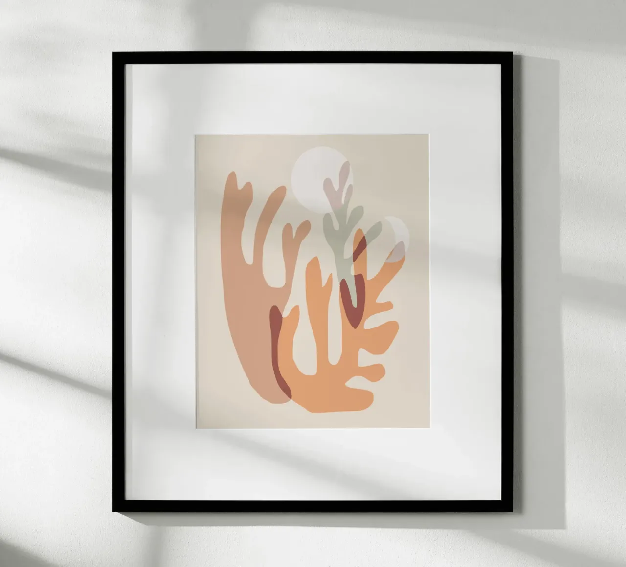 Luna di corallo 02 poster con telaio in legno da Little Dean