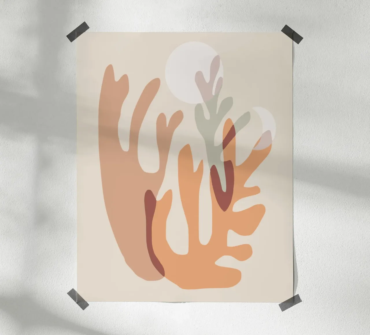 Luna di corallo 02 poster con telaio in legno da Little Dean