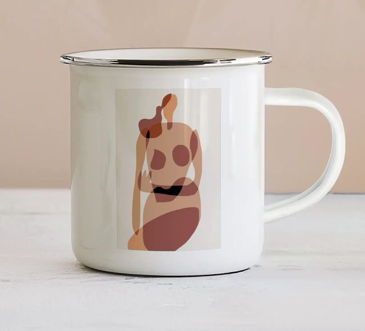Beige nudo 03 tazza in smalto da Little Dean