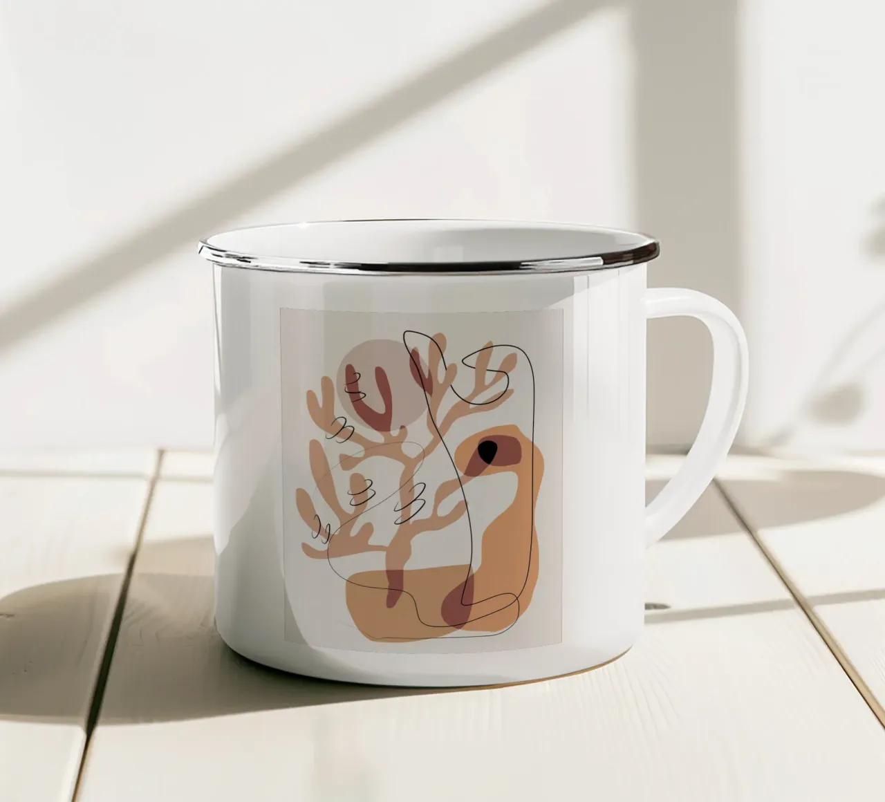 Beige corallo 03 tazza in smalto da Little Dean