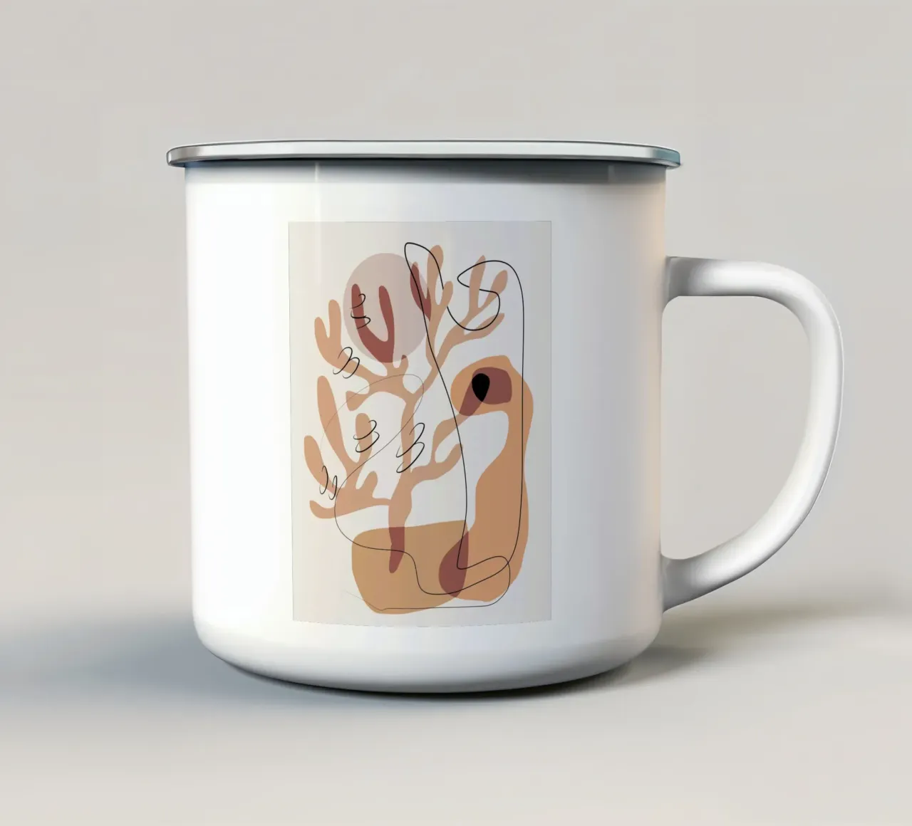 Beige corallo 03 tazza in smalto da Little Dean