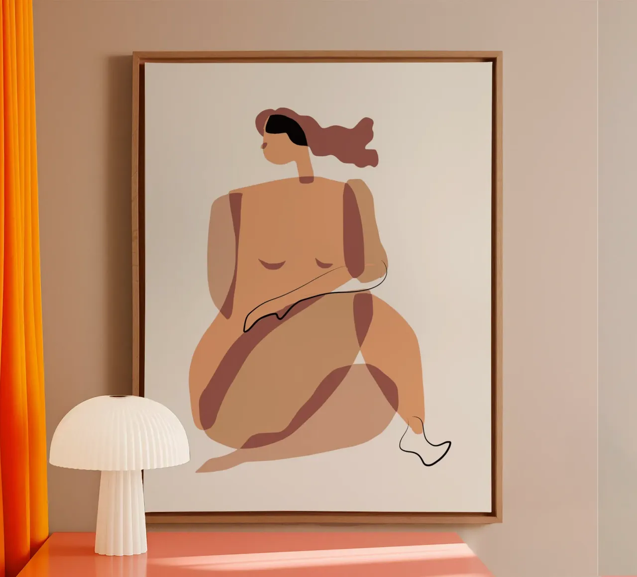 Beige nudo 05 tela con Cornice a cassetta da Little Dean