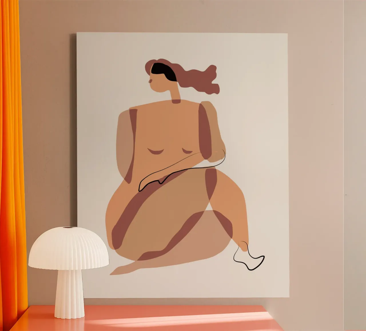 Beige nudo 05 tela con Cornice a cassetta da Little Dean