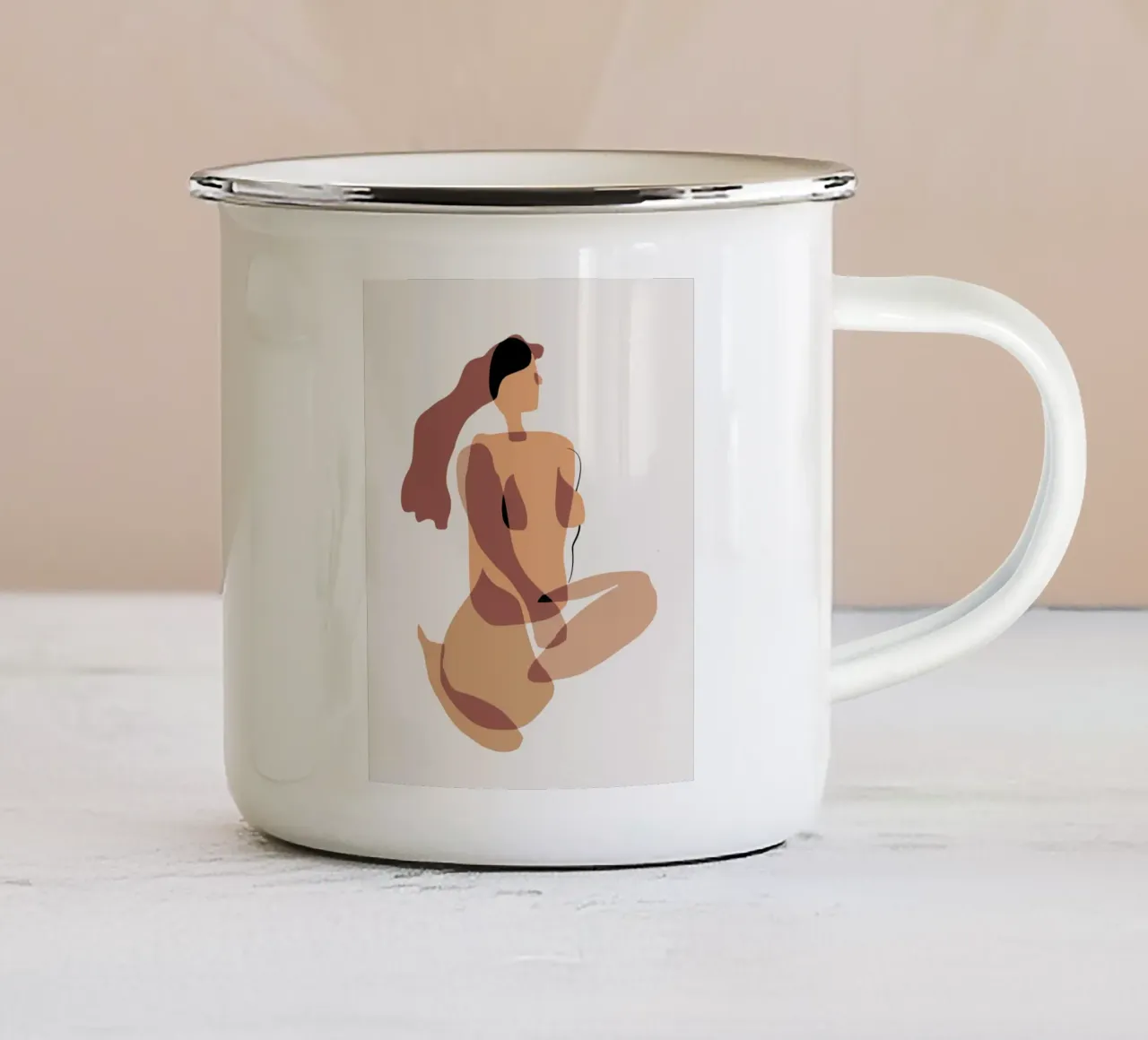 Beige nudo 06 tazza in smalto da Little Dean