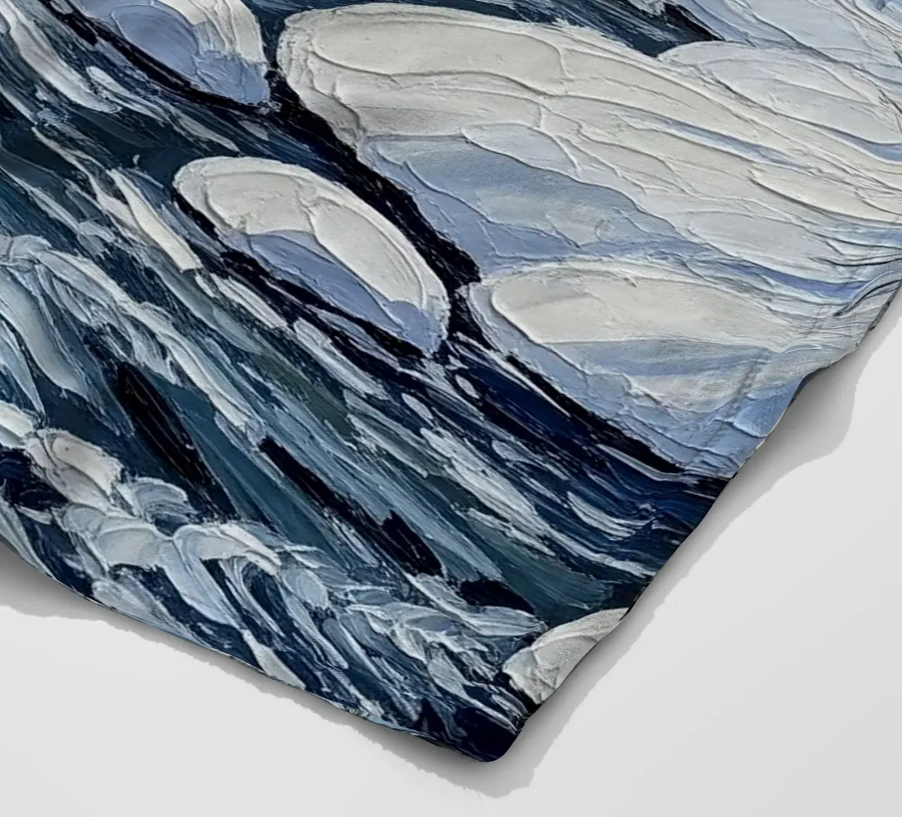 Un dipinto impressionista con texture di un sereno manto nevoso coperta in pile da Artistic-shop