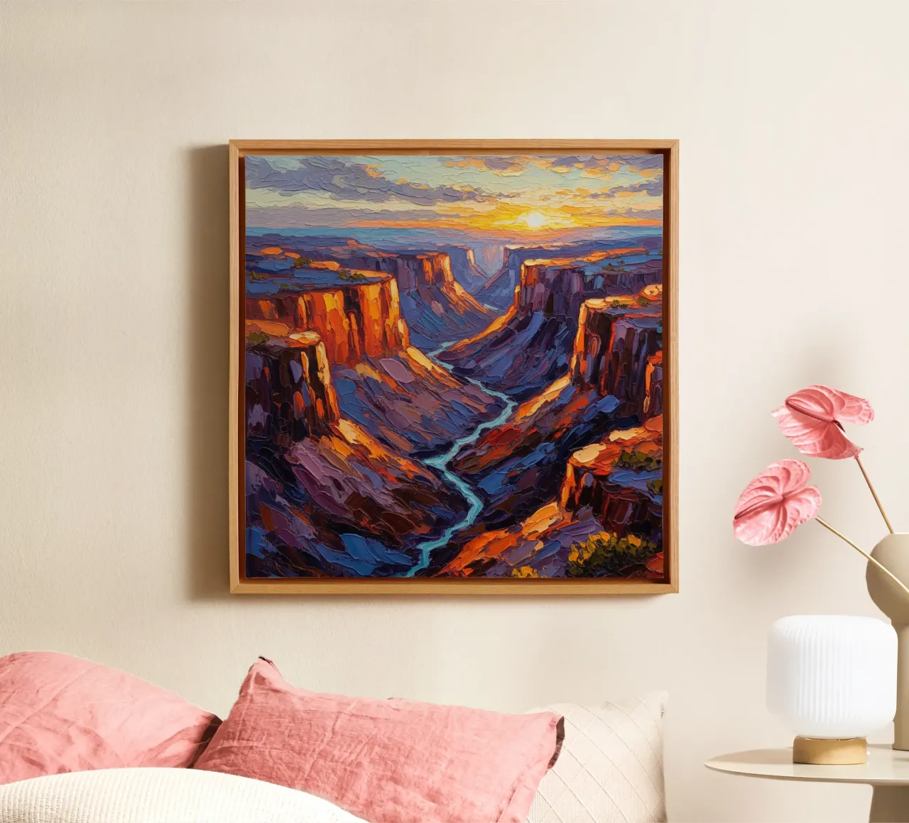 L'ultima luce del Canyon: Il viaggio di un fiume attraverso la Grandezza tela con Cornice a cassetta da Artistic-shop