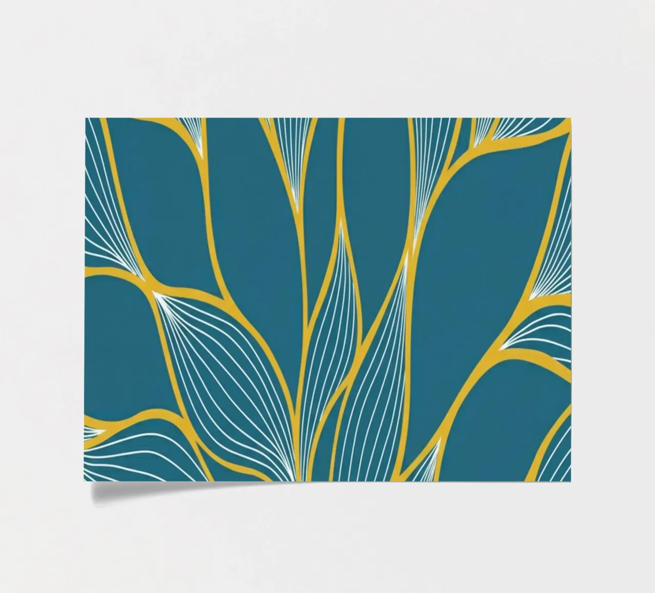 Bohemian Botanical Teal & Gold Leaf Kunstdruck Stickerbogen von Artistic-shop