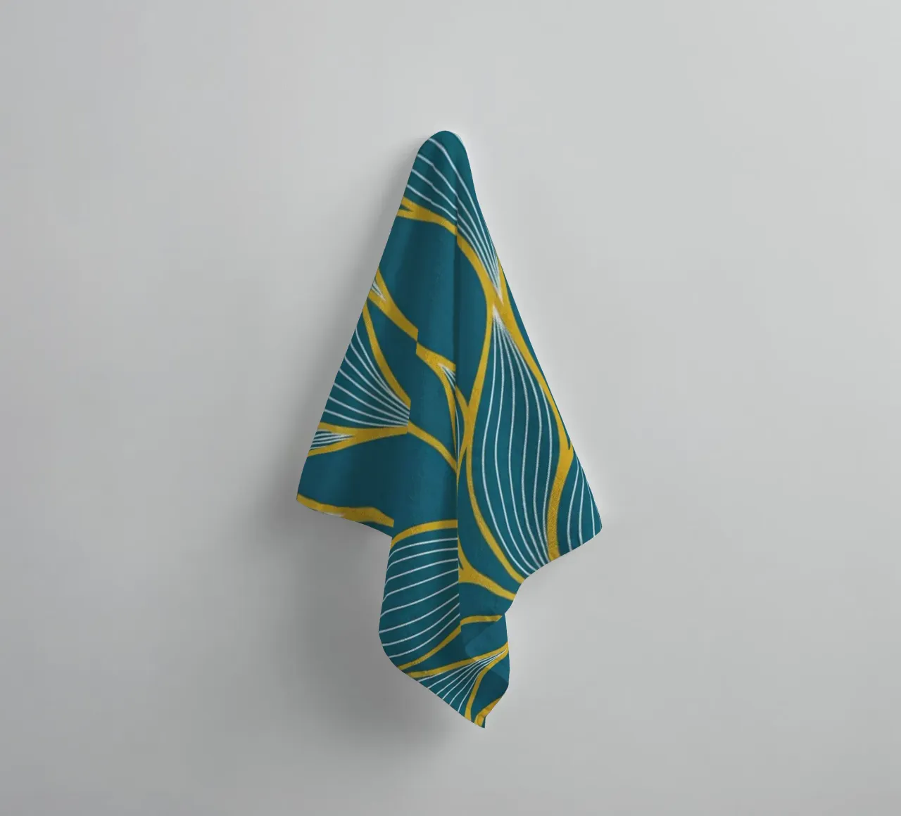 Bohemian Botanical Teal & Gold Leaf Kunstdruck Handtuch von Artistic-shop