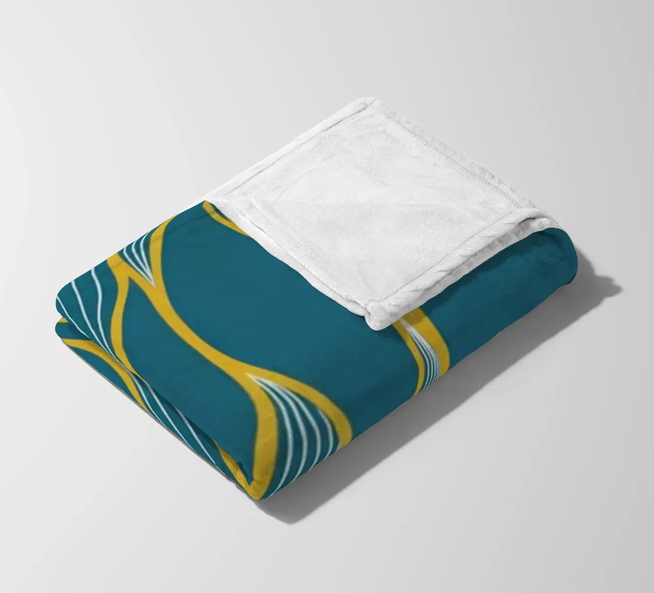 Bohemian Botanical Teal & Gold Leaf Kunstdruck Fleecedecke von Artistic-shop