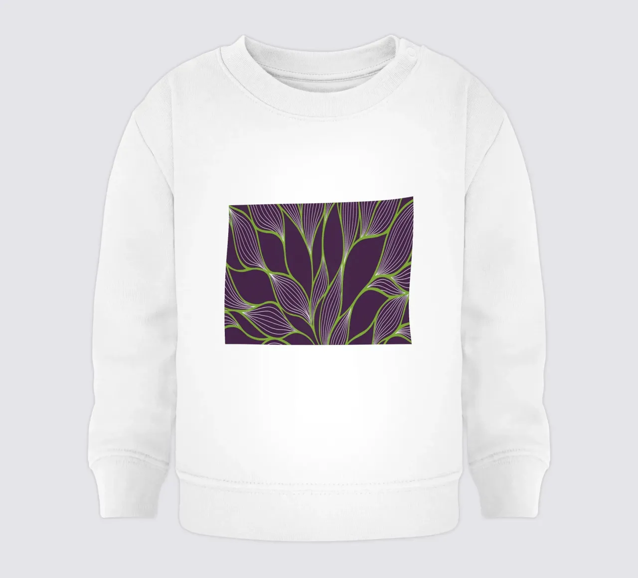 Linee organiche astratte e motivo a foglie in viola intenso. felpa neonato da Artistic-shop