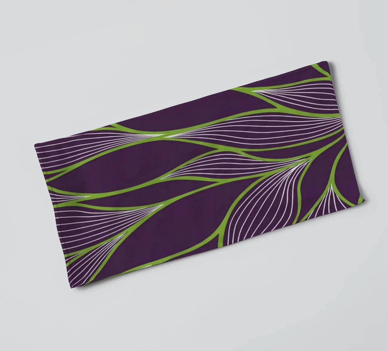 Abstract Organic Lines and Leaves Pattern in Deep Purple an towel by Artistic-shop
