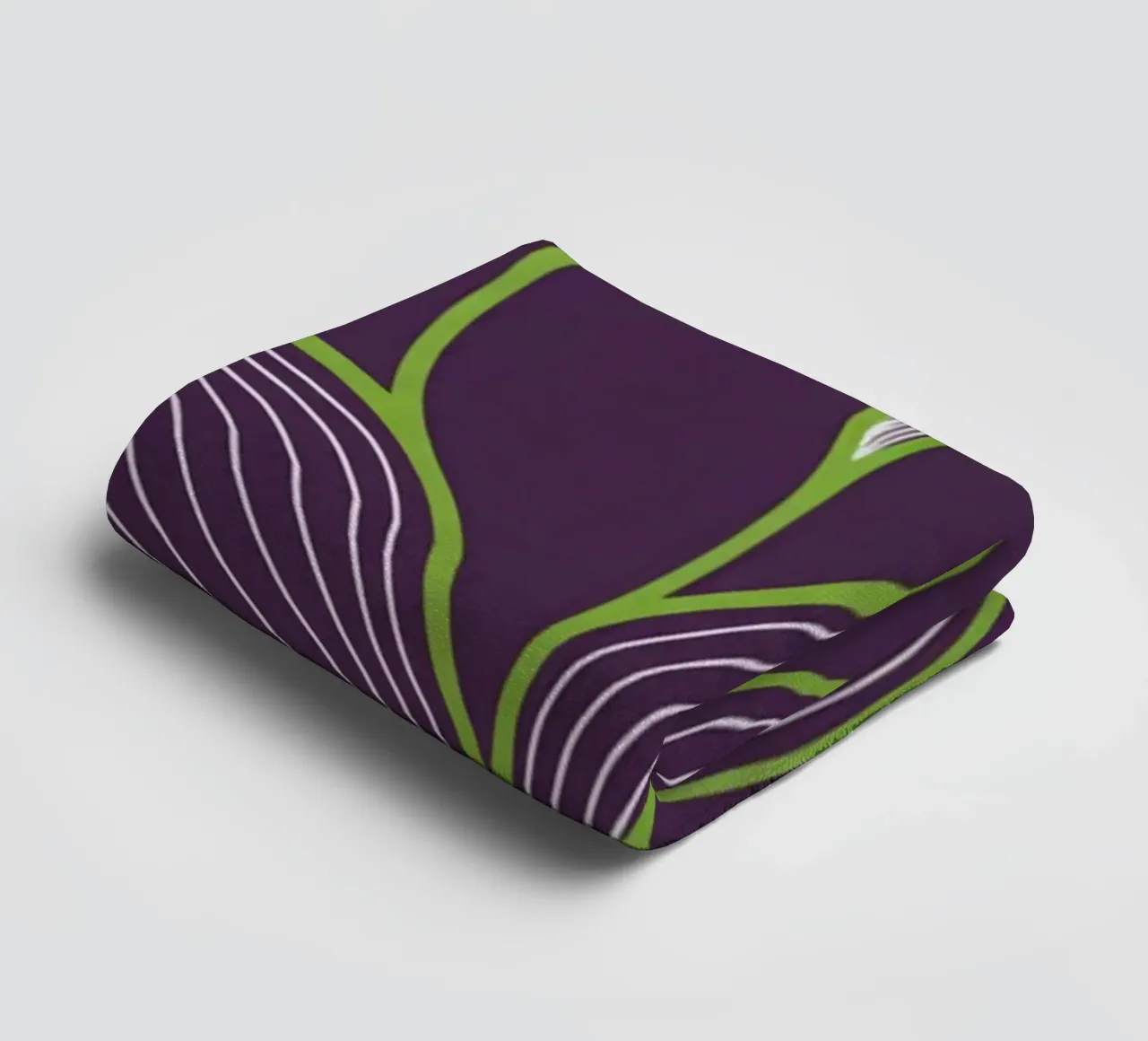 Abstract Organic Lines and Leaves Pattern in Deep Purple an towel by Artistic-shop