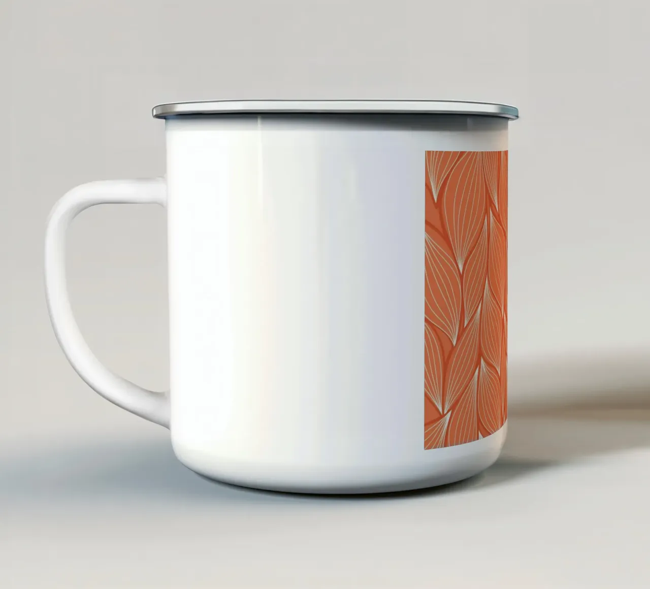 Motivo botanico verde acqua e foglie d'oro tazza in smalto da Artistic-shop