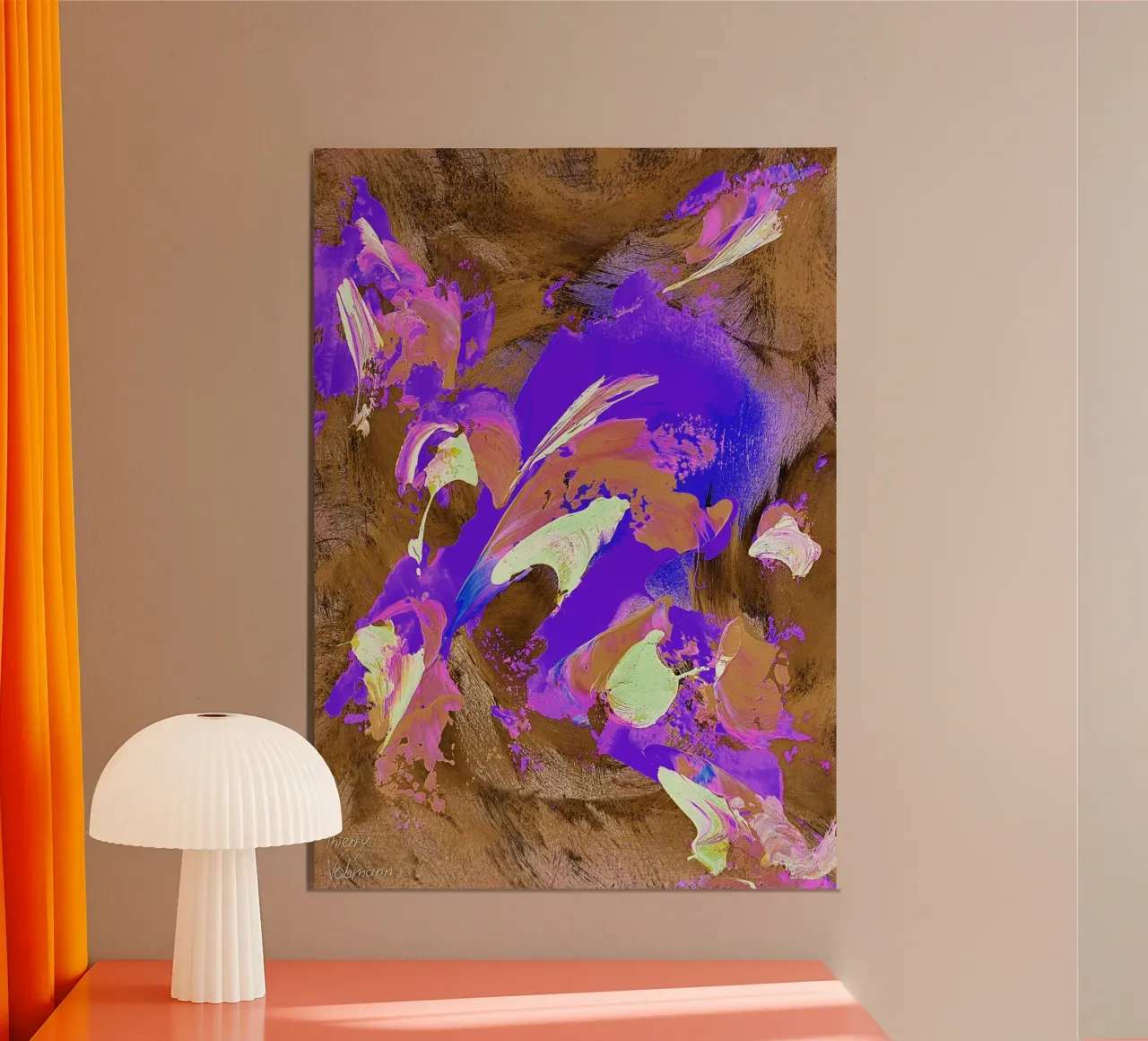 IDEAL GIFT 79 invers. poster con telaio in alluminio da Thierry Vobmann Abstract painting
