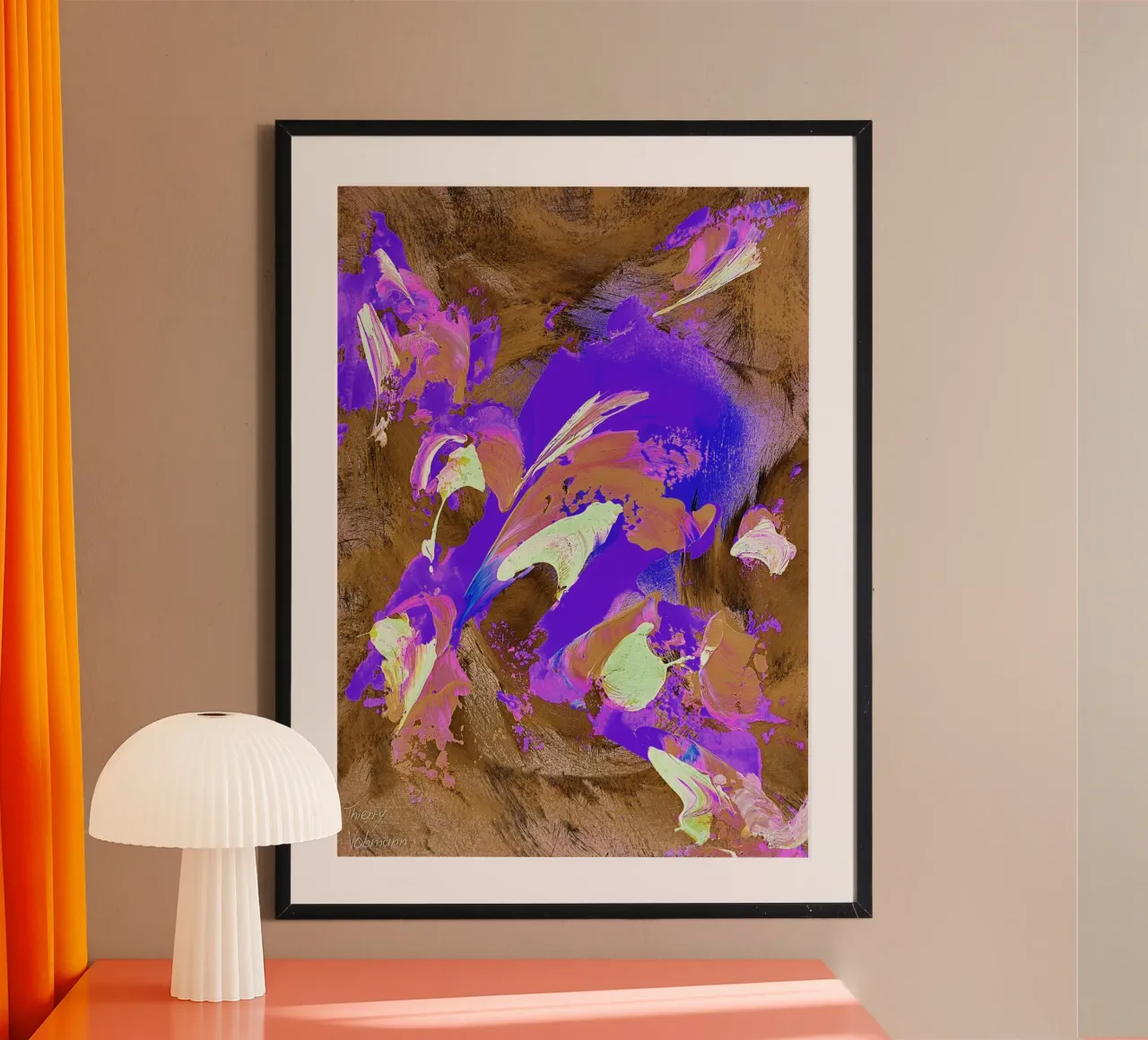 IDEAL GIFT 79 invers. poster con telaio in alluminio da Thierry Vobmann Abstract painting