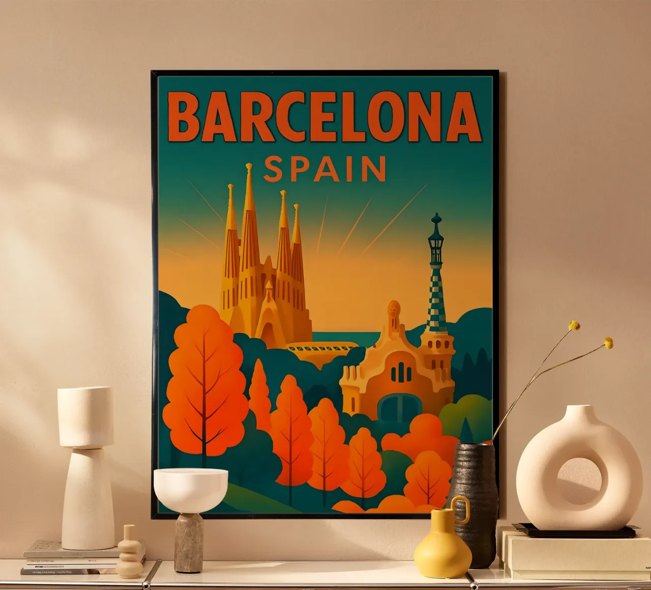 Poster di viaggio Barcellona Spagna poster da 🥝 KIWI STORE