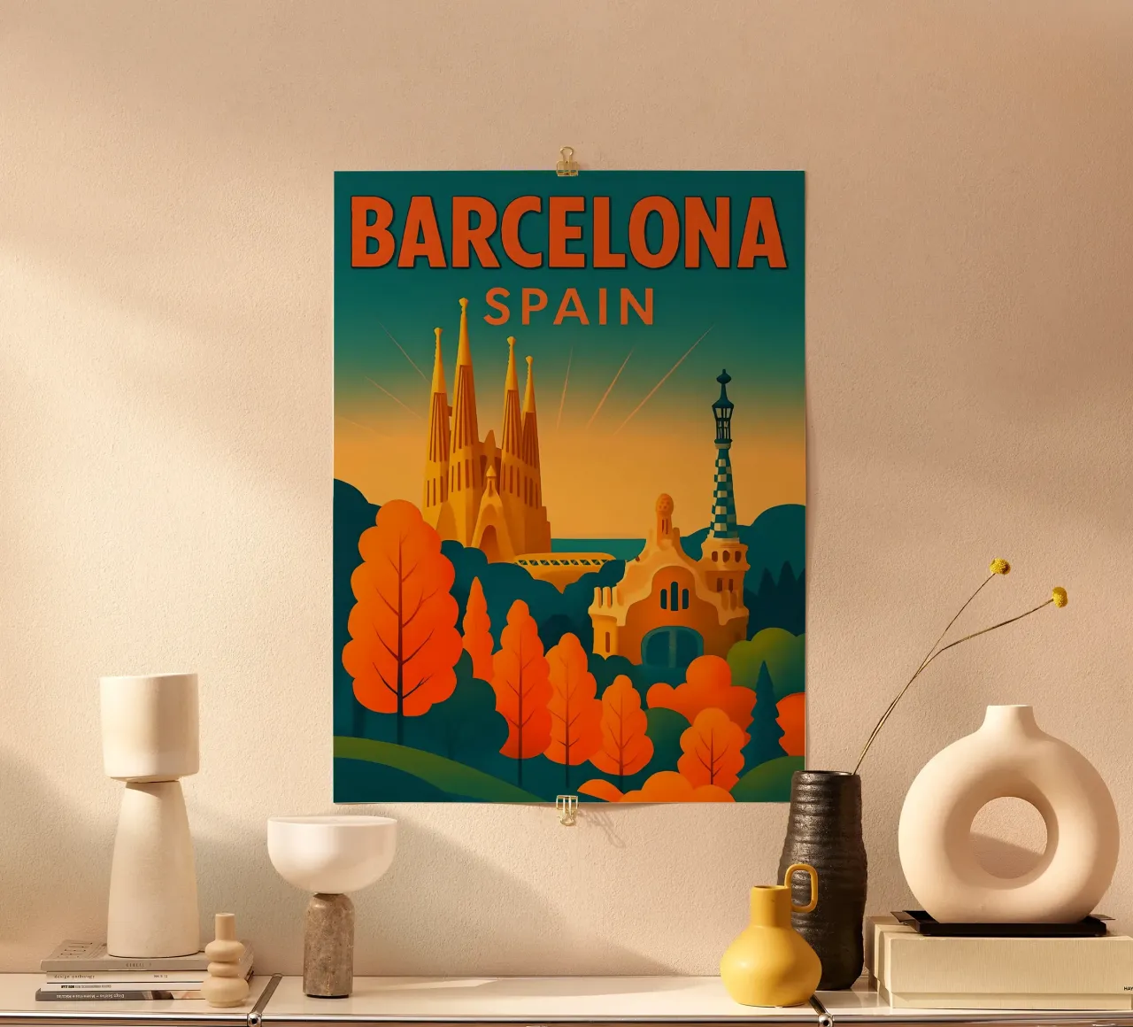 Poster di viaggio Barcellona Spagna poster da 🥝 KIWI STORE