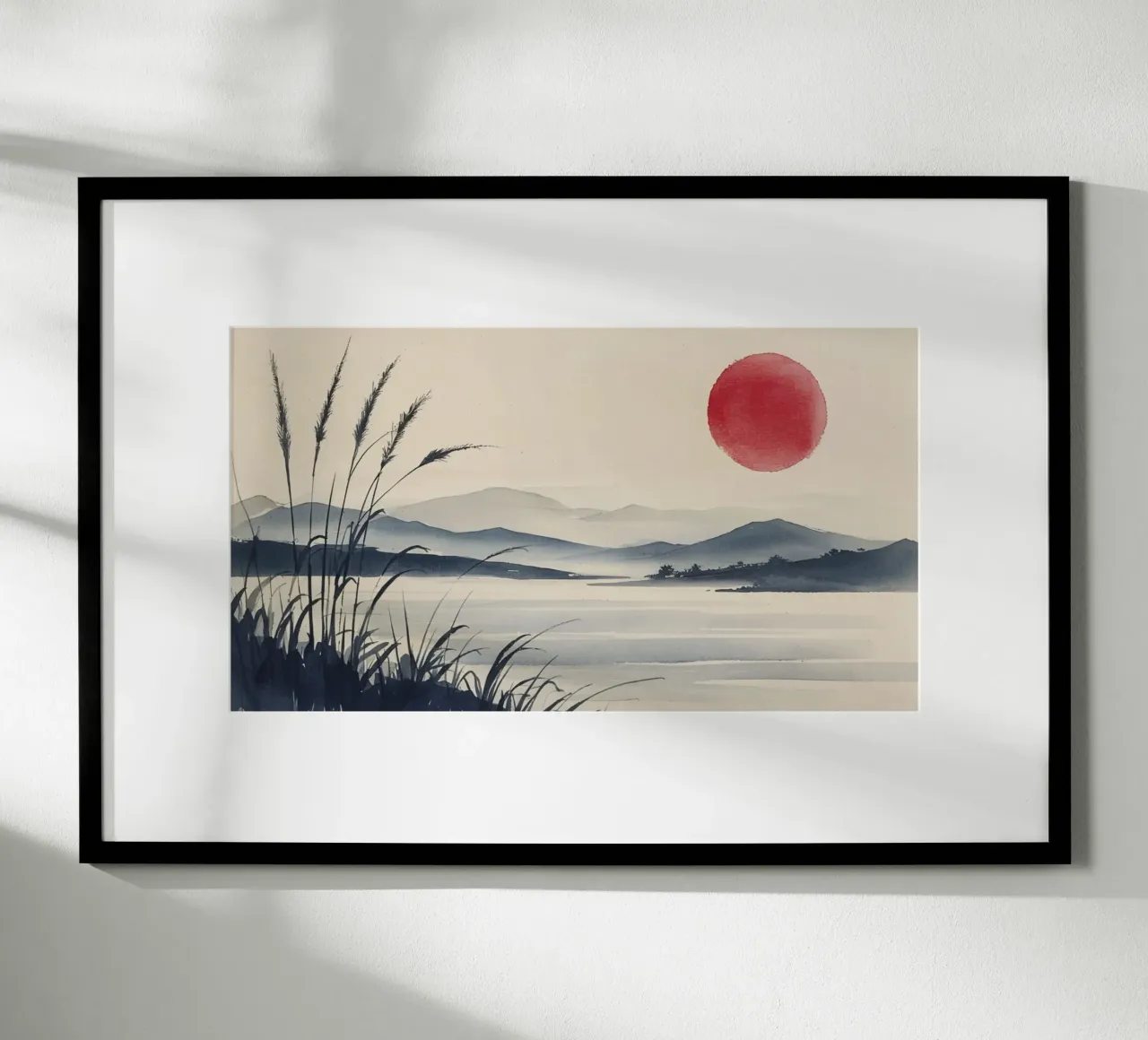 Sereno dipinto a inchiostro giapponese: Una mattina sulle nebbie del mare poster da Artistic-shop
