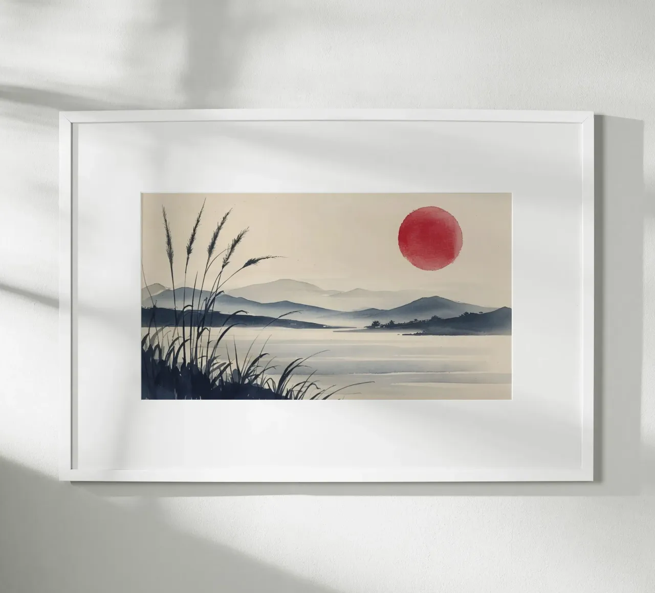 Sereno dipinto a inchiostro giapponese: Una mattina sulle nebbie del mare poster da Artistic-shop