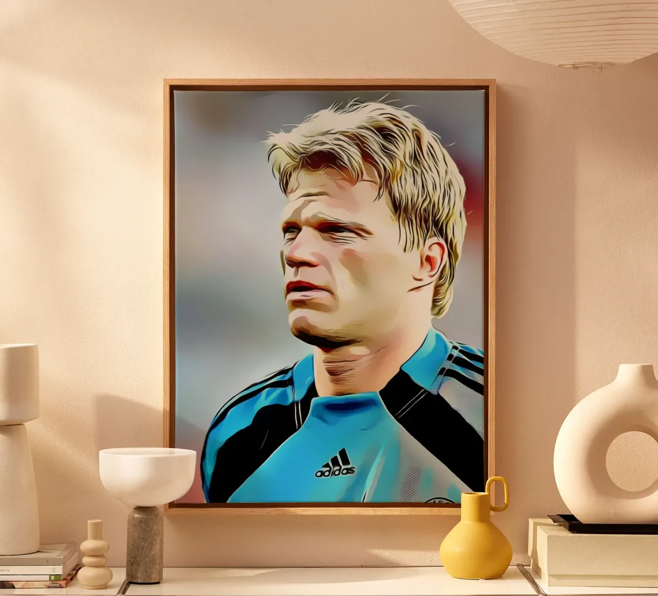 Oliver Kahn Leinwand mit Schattenfugenrahmen von dark eagle