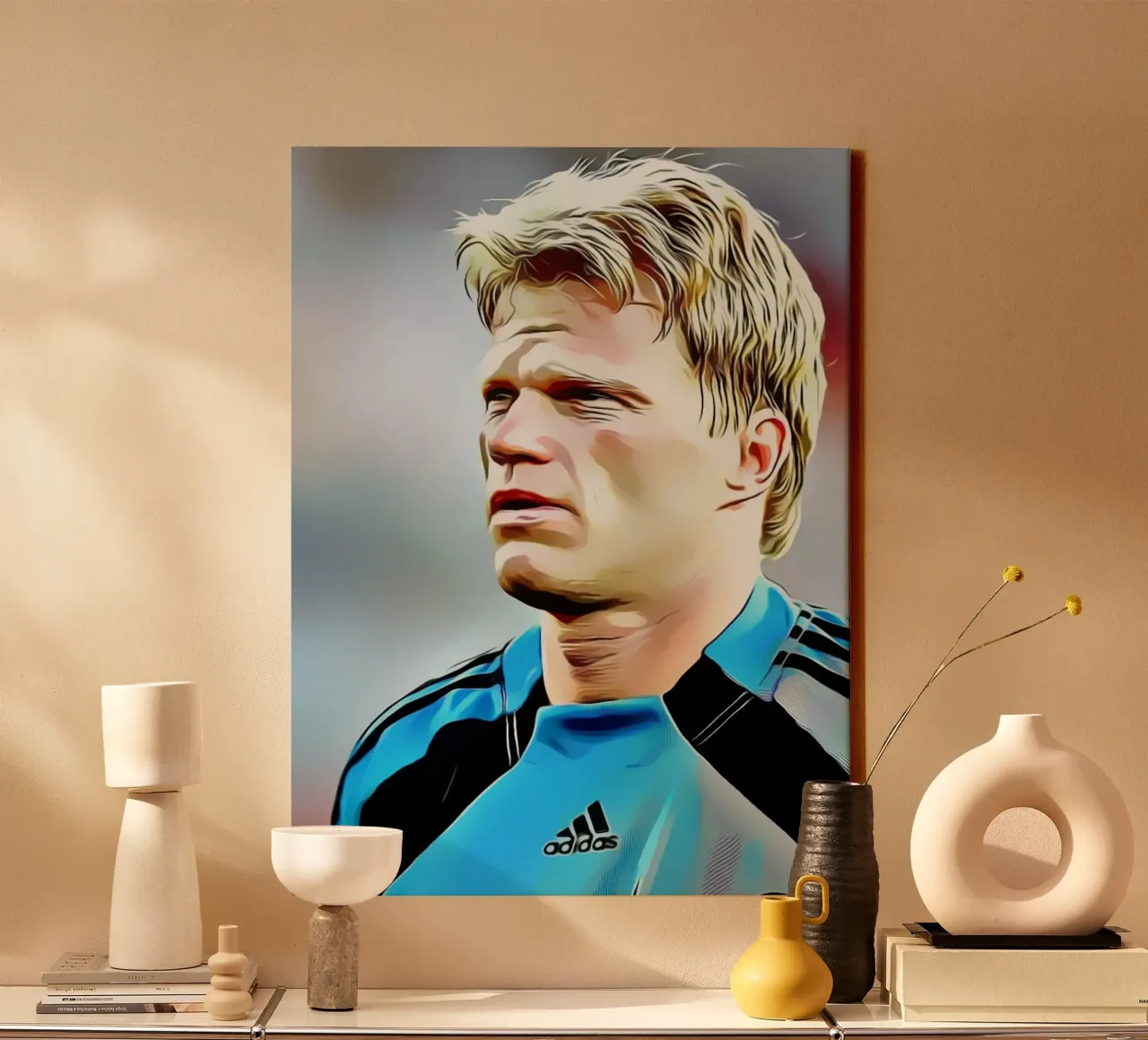 Oliver Kahn Leinwand mit Schattenfugenrahmen von dark eagle